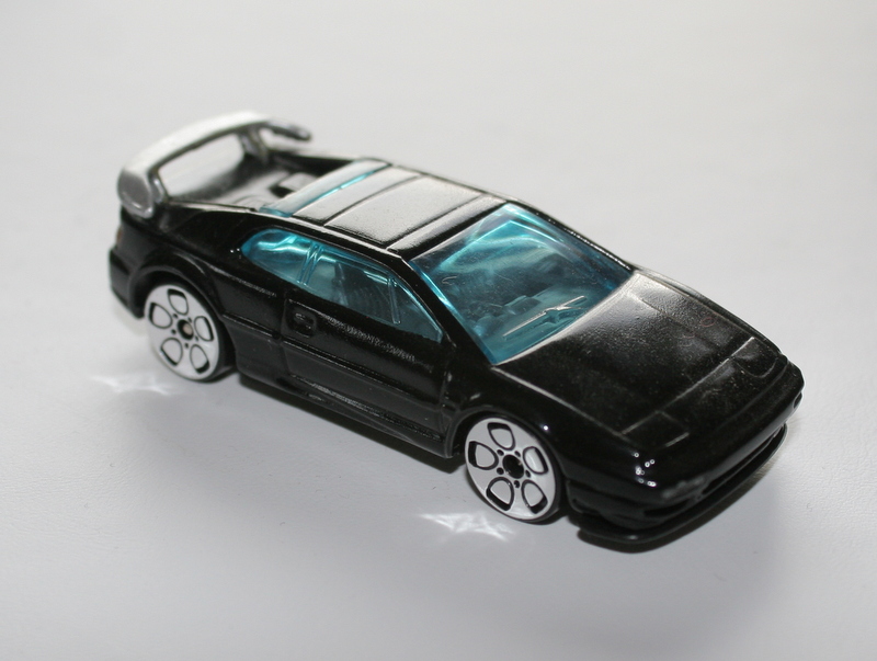 hotwheels lotus esprit, metallic black, realtoy wheels